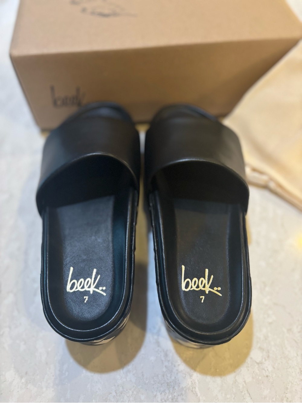 beek Albatross Platform black & white checker sandal Slides - Picture 7 of 10